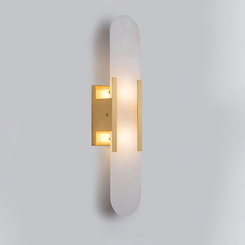 Melanżowa, wydłużona lampa ścienna z alabastru