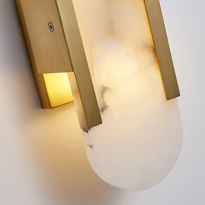 Melanżowa, wydłużona lampa ścienna z alabastru