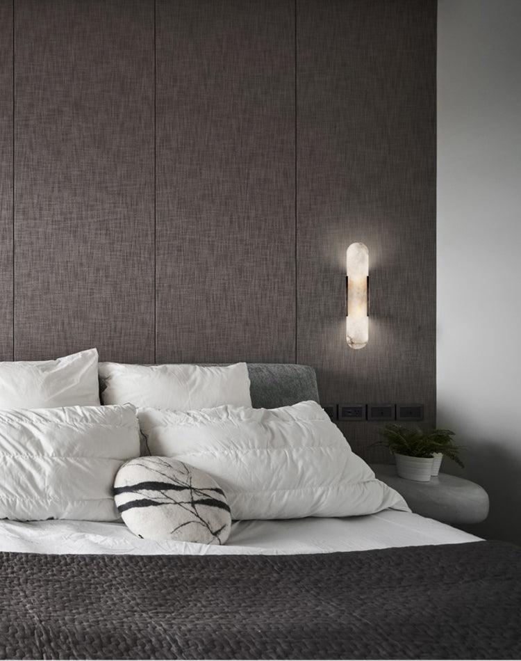 Melanżowa, wydłużona lampa ścienna z alabastru