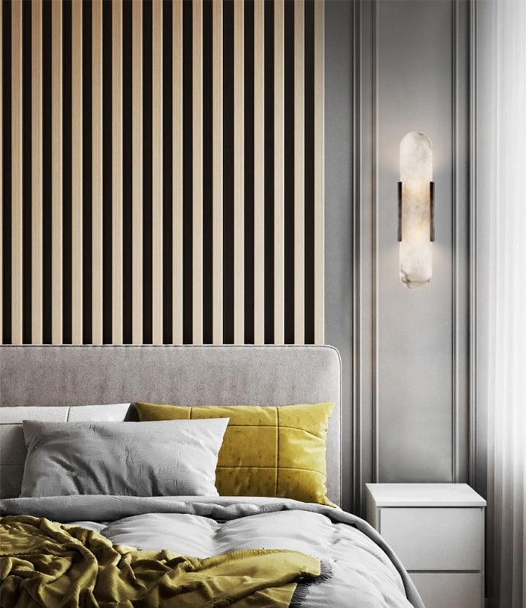 Melanżowa, wydłużona lampa ścienna z alabastru