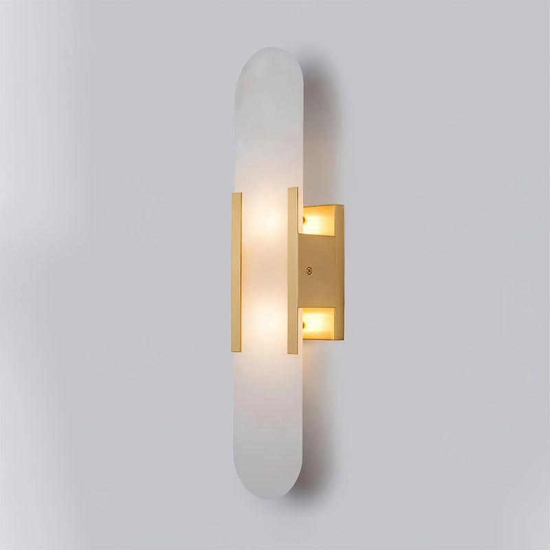 Melanżowa, wydłużona lampa ścienna z alabastru