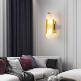 Melanżowa, wydłużona lampa ścienna z alabastru