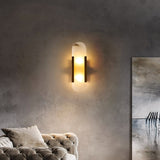 Melanżowa, wydłużona lampa ścienna z alabastru