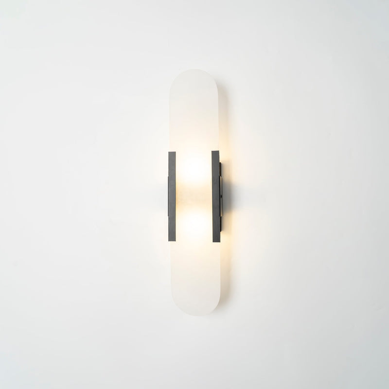 Melanżowa, wydłużona lampa ścienna z alabastru