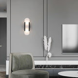 Melanżowa, wydłużona lampa ścienna z alabastru