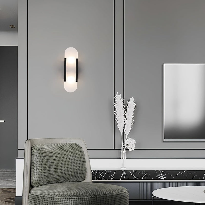 Melanżowa, wydłużona lampa ścienna z alabastru
