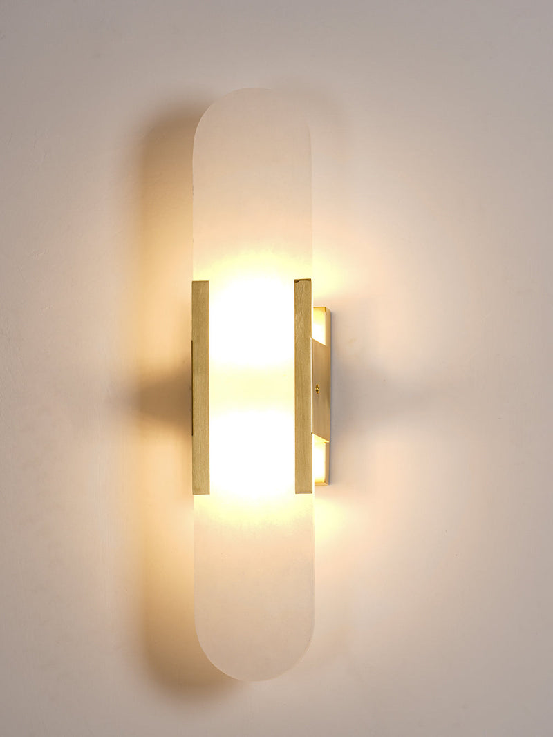 Melanżowa, wydłużona lampa ścienna z alabastru