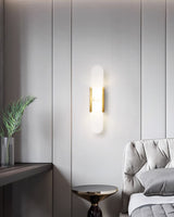 Melanżowa, wydłużona lampa ścienna z alabastru