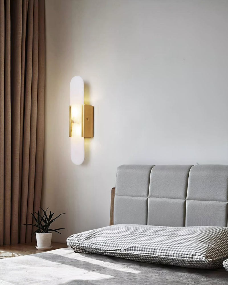 Melanżowa, wydłużona lampa ścienna z alabastru