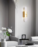Melanżowa, wydłużona lampa ścienna z alabastru