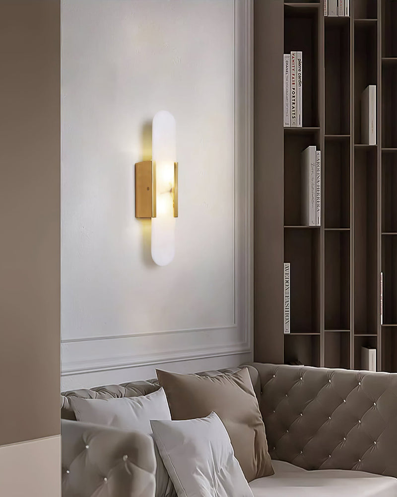 Melanżowa, wydłużona lampa ścienna z alabastru
