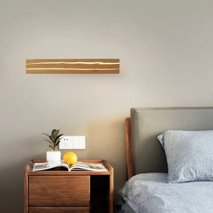 Modern Väggarmatur I Trä Med Tårar Vägglampa För Heminredning