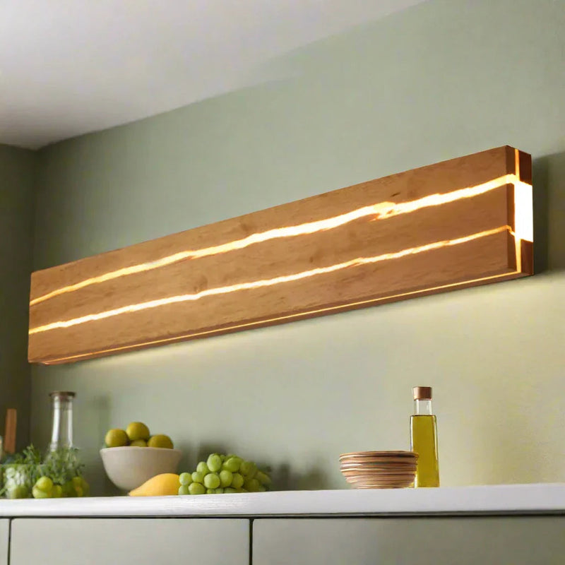 Modern Väggarmatur I Trä Med Tårar Vägglampa För Heminredning