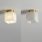 Alabastrowa lampa sufitowa Moon