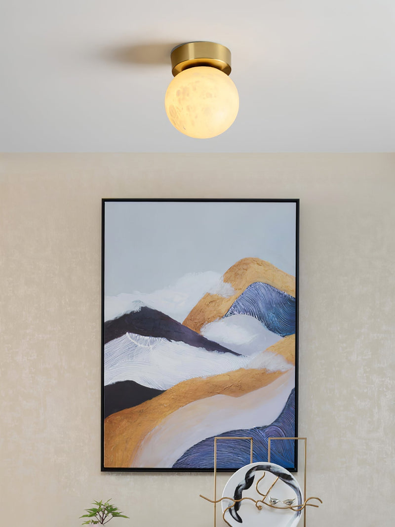 Alabastrowa lampa sufitowa Moon