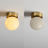 Alabastrowa lampa sufitowa Moon