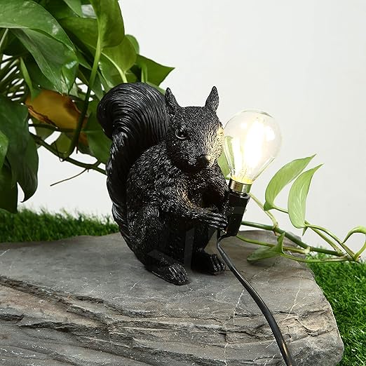 Nordisk Designer Bordslampa Med Söta Ekorrar
