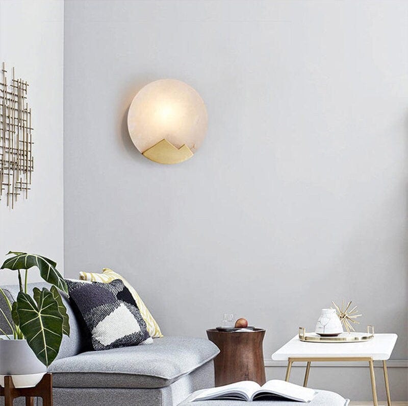 Nordisk Minimalistisk Vägglampa I Marmor