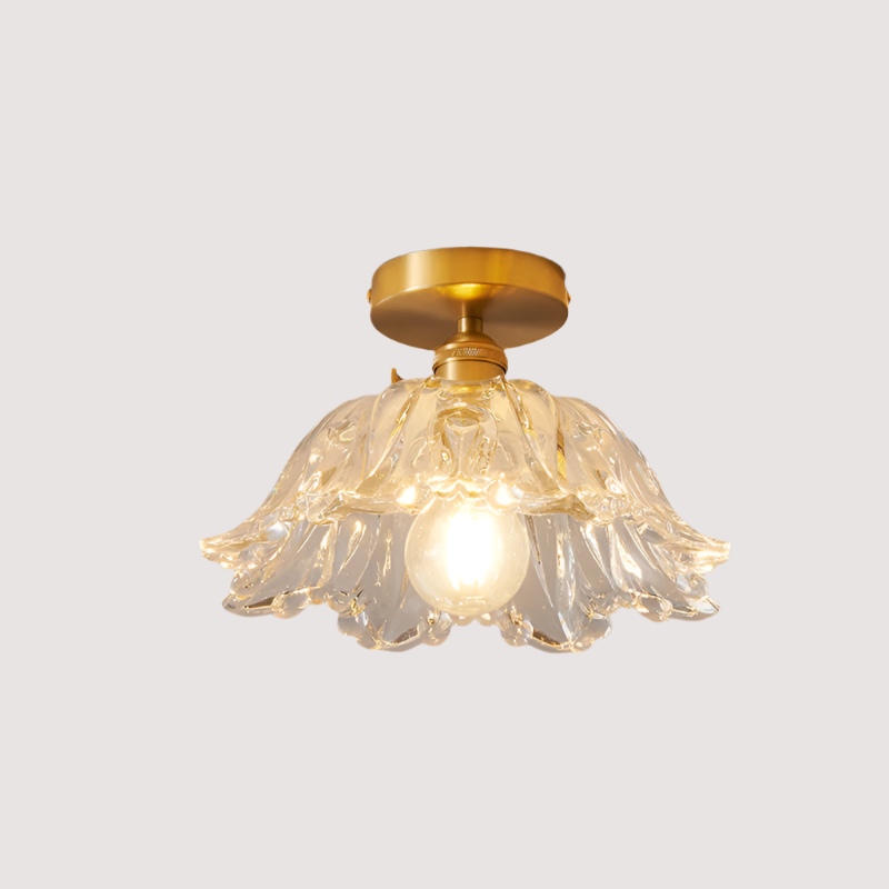 Szklana lampa wisząca w kształcie kwiatu