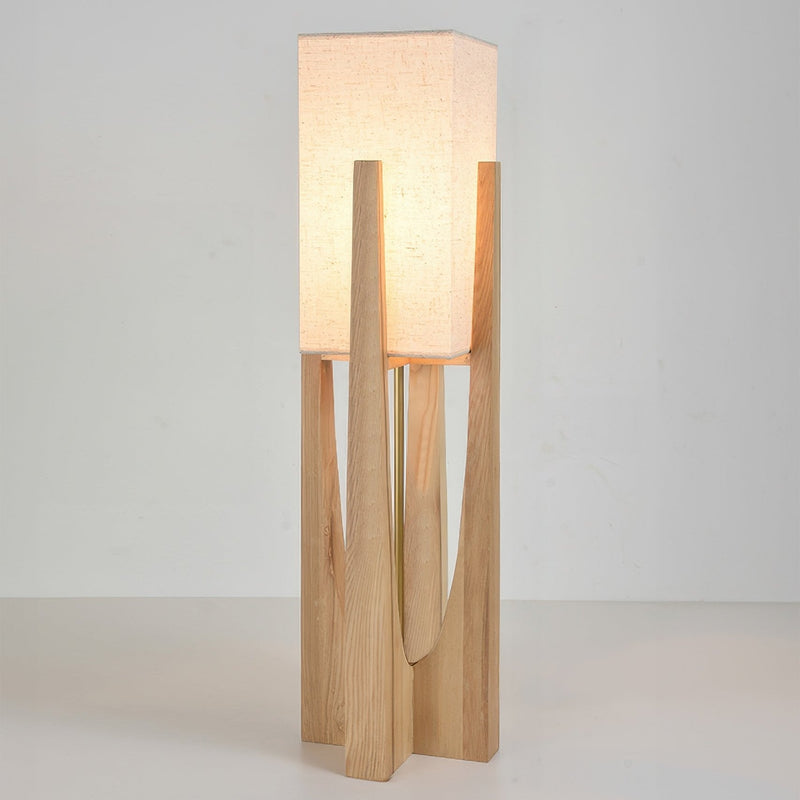 Japońska lampa podłogowa z orzecha włoskiego Prosta lampa z litego drewna