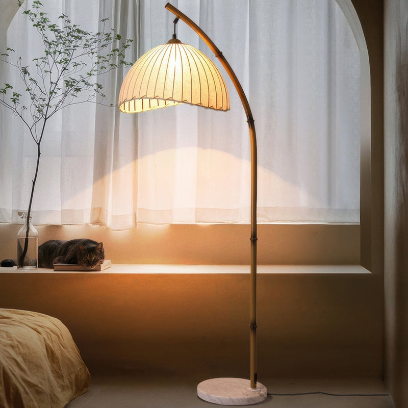 Kulturalna bambusowa lampa podłogowa Zen