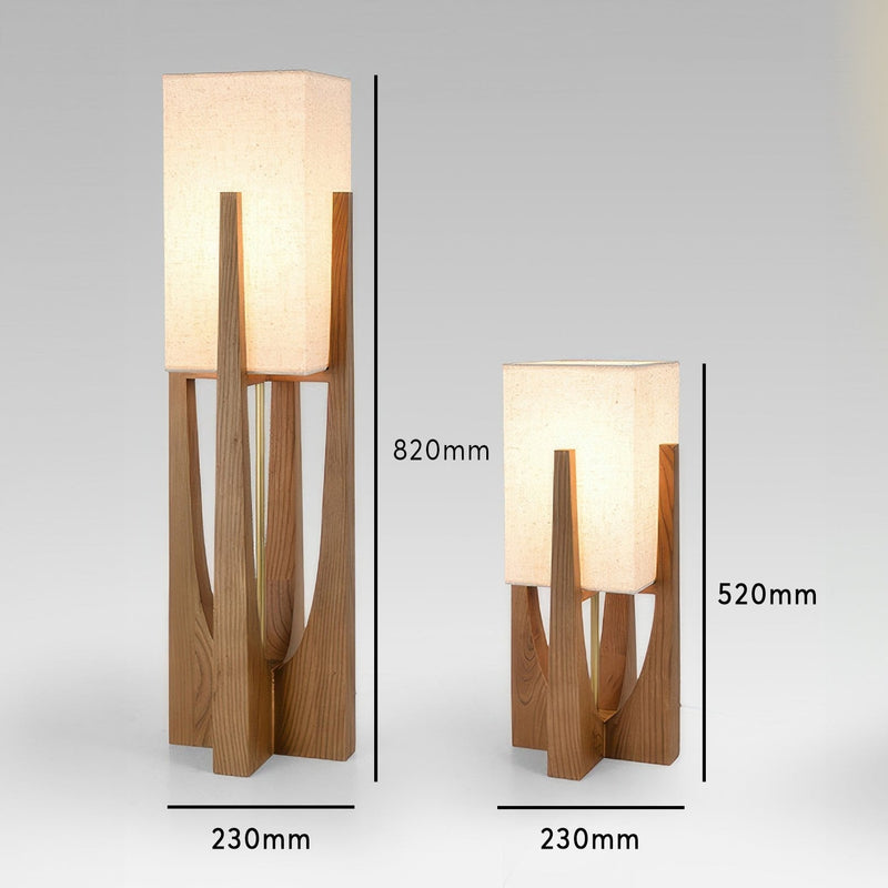 Japońska lampa podłogowa z orzecha włoskiego Prosta lampa z litego drewna