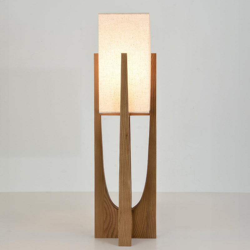 Japońska lampa podłogowa z orzecha włoskiego Prosta lampa z litego drewna