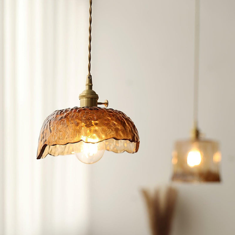 Pendellampa I Brunt Vintage-Glas