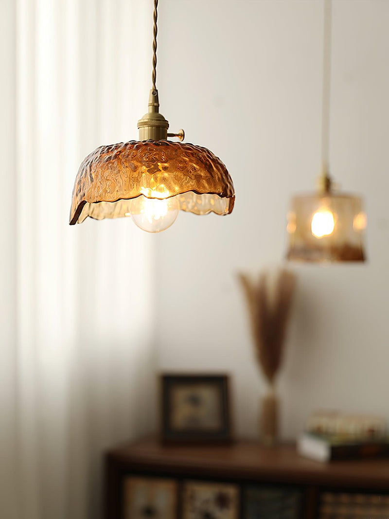 Pendellampa I Brunt Vintage-Glas
