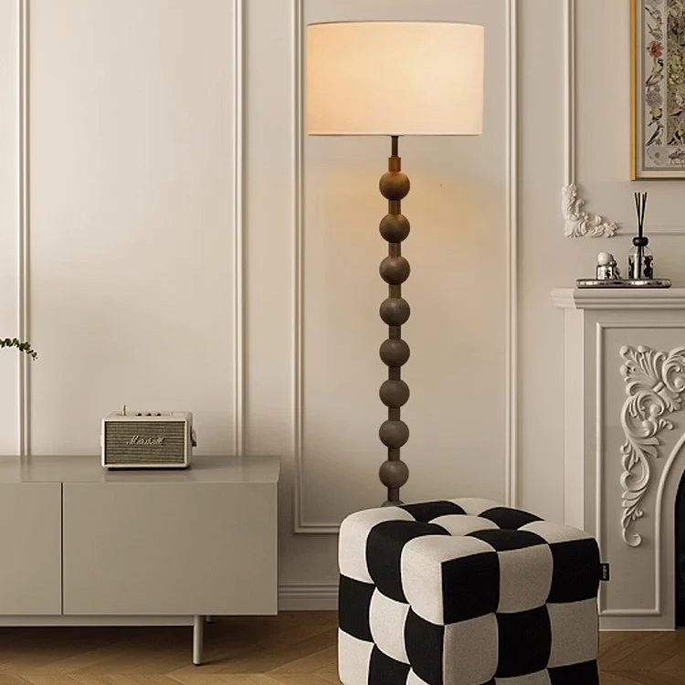Drewniana lampa podłogowa Japandi