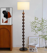 Drewniana lampa podłogowa Japandi