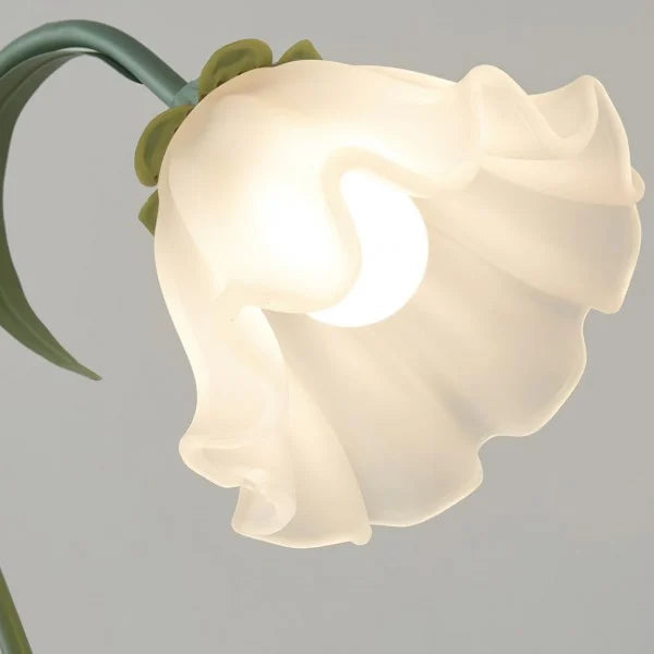 Vintage Justerbar Bordslampa Med Blommor