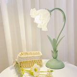 Vintage Justerbar Bordslampa Med Blommor