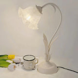 Vintage Justerbar Bordslampa Med Blommor