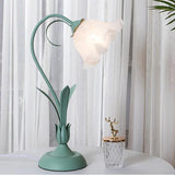 Vintage Justerbar Bordslampa Med Blommor