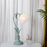 Vintage Justerbar Bordslampa Med Blommor
