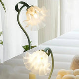 Vintage Justerbar Bordslampa Med Blommor