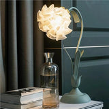 Vintage Justerbar Bordslampa Med Blommor