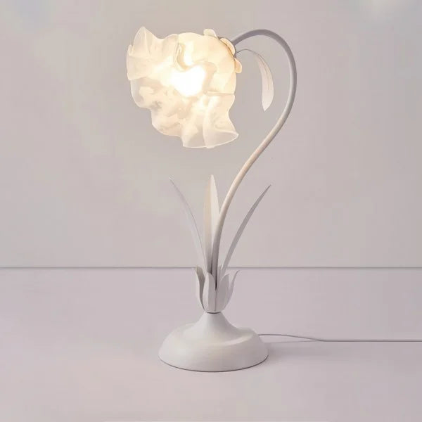 Vintage Justerbar Bordslampa Med Blommor