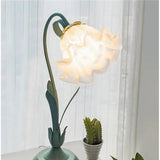 Vintage Justerbar Bordslampa Med Blommor