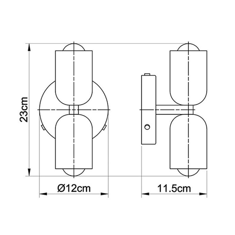 Elegancka akrylowa lampa ścienna góra-dół