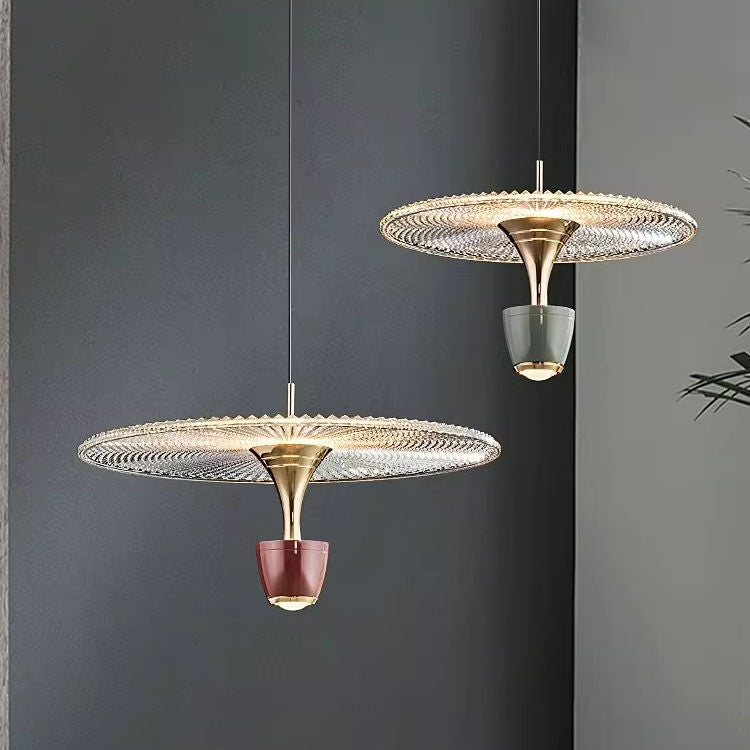 Nowoczesna lampa wisząca Led w kształcie dysku