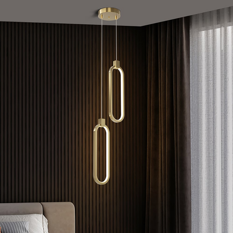 2-punktowa okrągła lampa wisząca złoty mosiądz Lampa wisząca Charmed