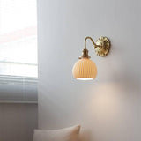 Mosiężna ceramiczna lampa ścienna