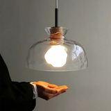 Art Ripple szklana lampa wisząca drewniana lampa wisząca
