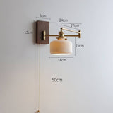 Ceramiczna lampa ścienna z drewnianą płytką