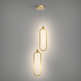 2-punktowa okrągła lampa wisząca złoty mosiądz Lampa wisząca Charmed