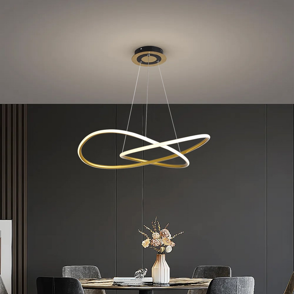 Minimalistyczna plafoniera LED Gouden Cirkel Hanglamp