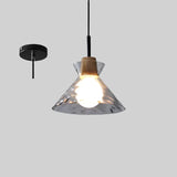 Art Ripple szklana lampa wisząca drewniana lampa wisząca