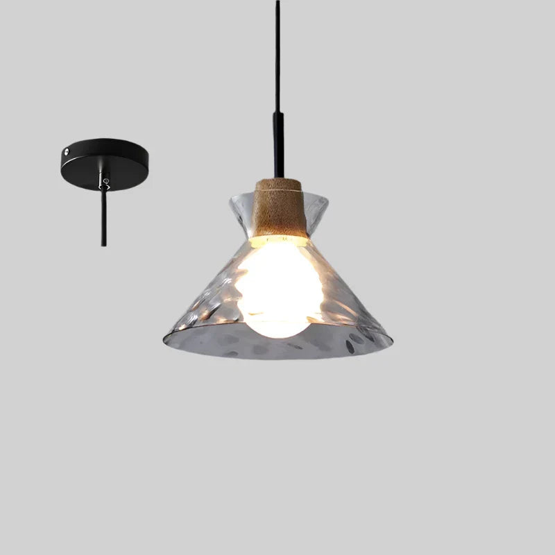 Art Ripple szklana lampa wisząca drewniana lampa wisząca